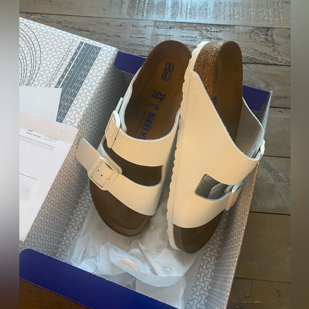 NIB Birkenstock Arizona White Leather Sandal